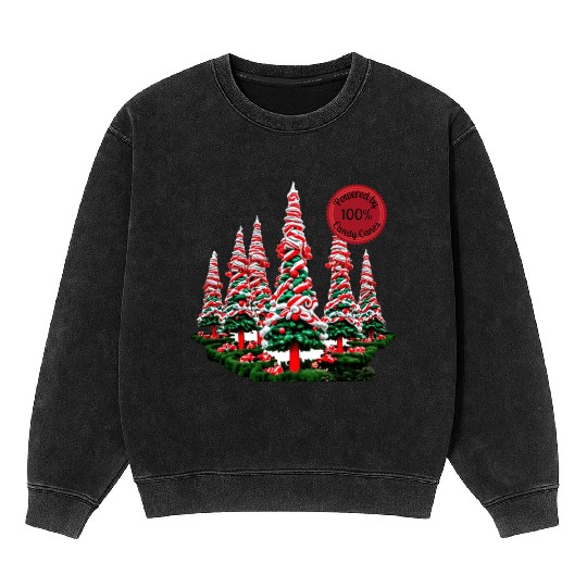 Powered by Candy Canes Mineral Wash Sweatshirts