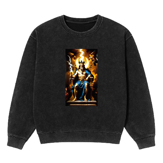 Zeus Jupiter Greek Mythology Gods Baroque Mineral Wash Sweatshirts