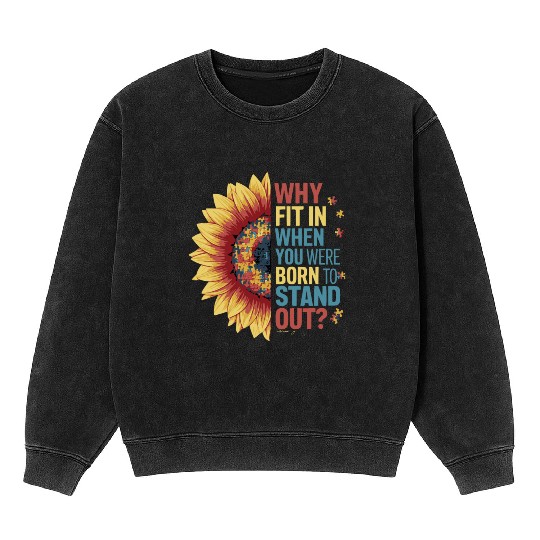 Vibrant Sunflower Puzzle Mineral Wash Sweatshirts