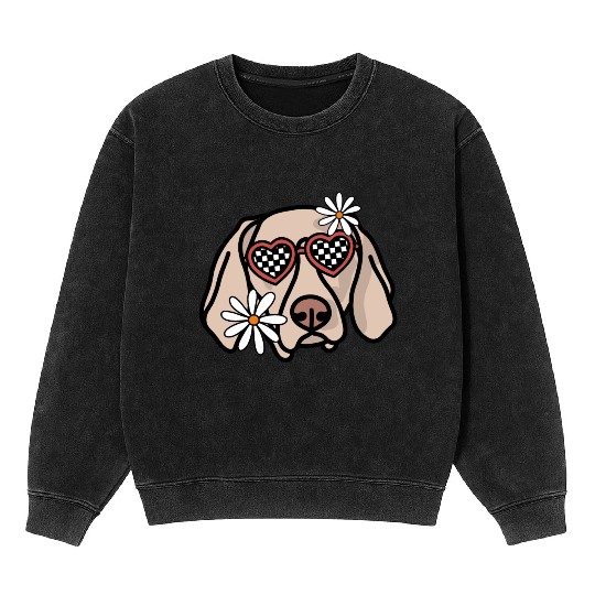 Weimaraner Retro Dog Mineral Wash Sweatshirts