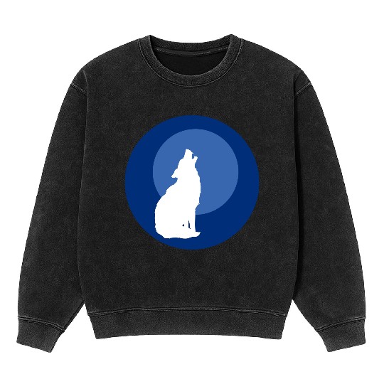 Wolf Moon Nature Vector Mineral Wash Sweatshirts