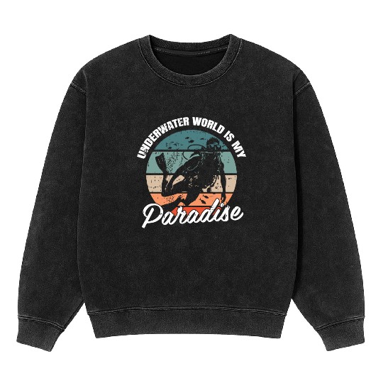 Underwater World Is My Paradise Mineral Wash Sweatshirts