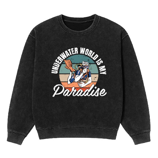 Underwater World Is My Paradise Mineral Wash Sweatshirts