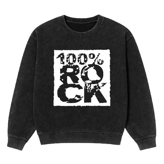 100 % Percent Rock Heavy Metal Music Text Logo Mineral Wash Sweatshirts