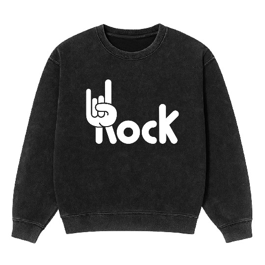Heavy Metal Fun Hard Rock Music Horns Hand Gesture Mineral Wash Sweatshirts