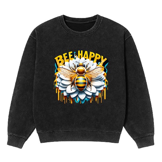 Bee Happy Mineral Wash Sweatshirts