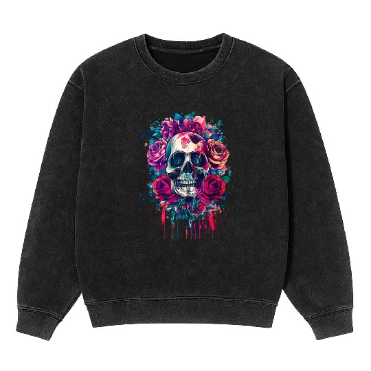 Santa Muerte - Mexican Folk Culture Saint Mineral Wash Sweatshirts