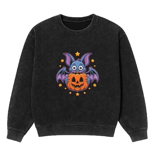 Spooky Bat Mineral Wash Sweatshirts