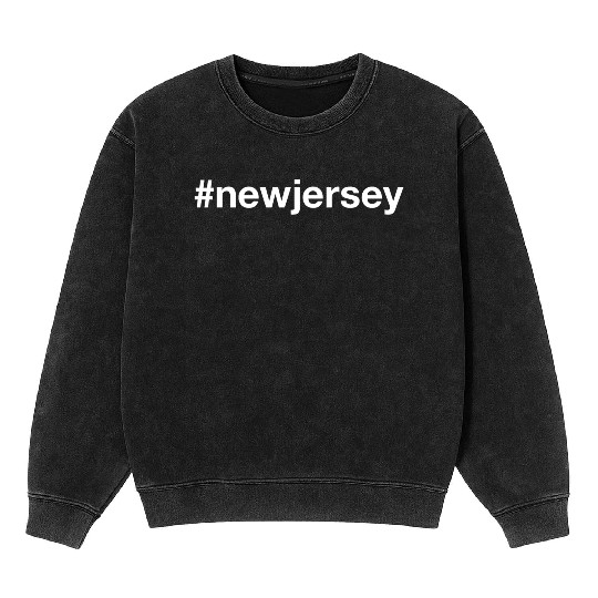 NEW JERSEY Hashtag Mineral Wash Sweatshirts
