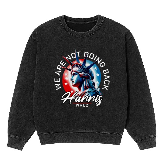 We Are Not Going Back Kamala Harris Waltz 24 Mineral Wash Sweatshirts