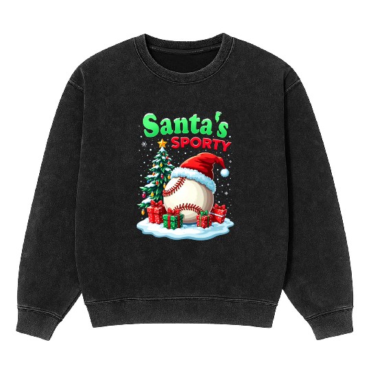Santa's Sporty Christmas Mineral Wash Sweatshirts