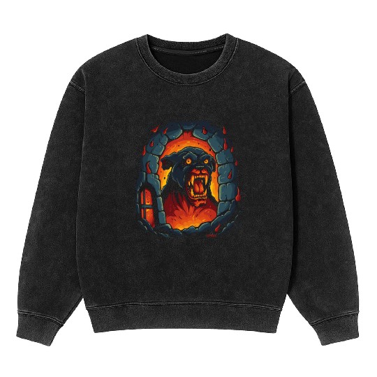 Hellhound: Dog of the Hell Dungeon Mineral Wash Sweatshirts
