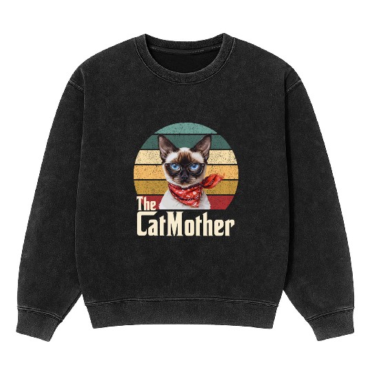 Best Cat Mom Ever Siamese Cat Lover Owner Cat Mama Mineral Wash Sweatshirts