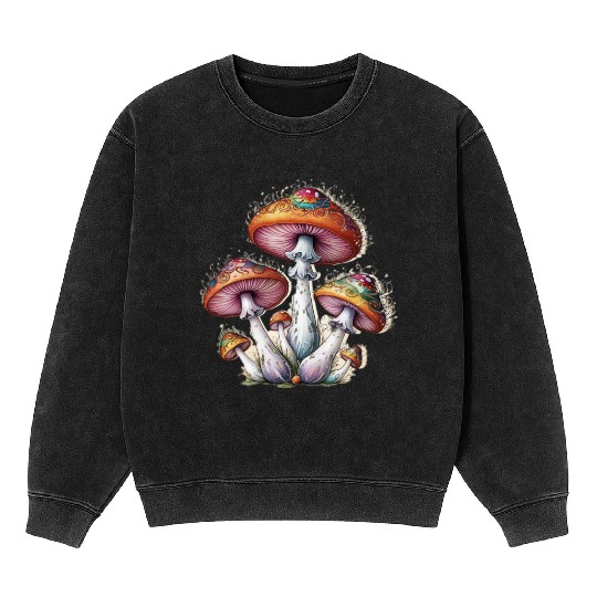 Mushrooms Beautiful Mineral Wash Sweatshirts