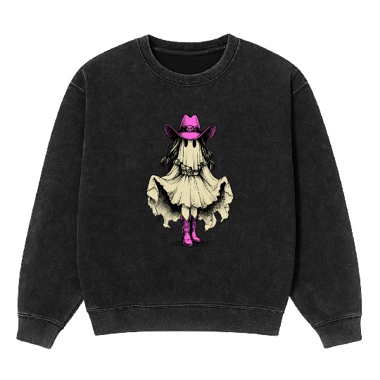 Ghost Cowgirl Western Y2k Mineral Wash Sweatshirts