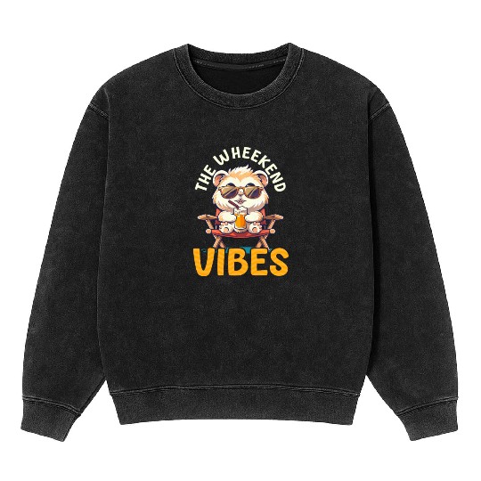 Guinea Pig The Wheekend Vibes Mineral Wash Sweatshirts