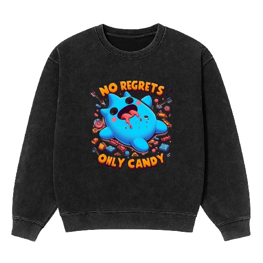 Stitch Halloween No Regrets Only Candy Mineral Wash Sweatshirts