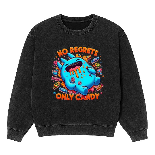 Disneyland Stitch Halloween No Regrets Only Candy Mineral Wash Sweatshirts