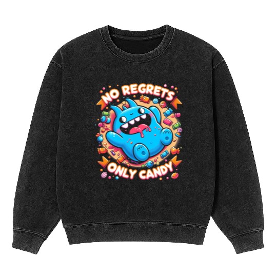 Stitch Halloween Disneyland No Regrets Only Candy Mineral Wash Sweatshirts