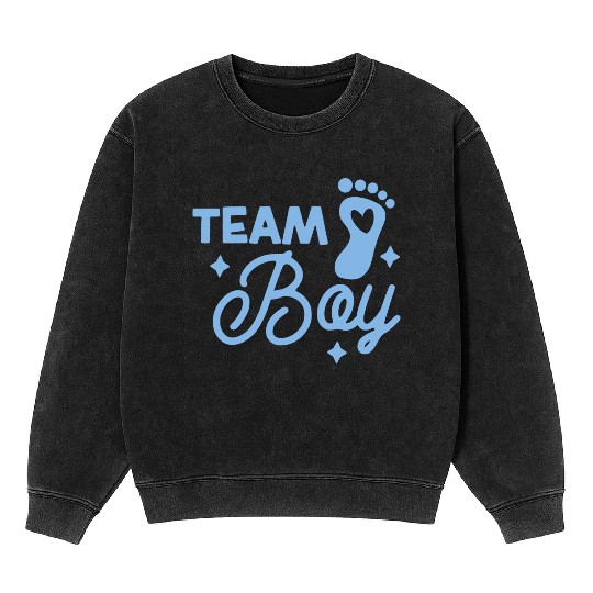 Team Boy Gender Reveal Baby Shower Mineral Wash Sweatshirts
