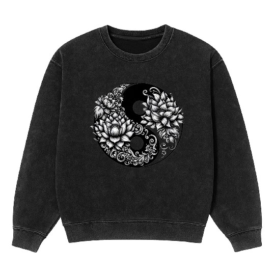 Yang Lotus Harmony Mineral Wash Sweatshirts
