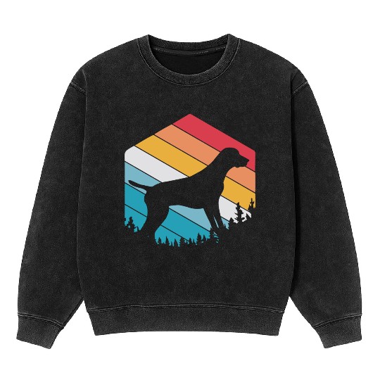Retro Dog Silhouette German Shorthaired Pointer Mineral Wash Sweatshirts