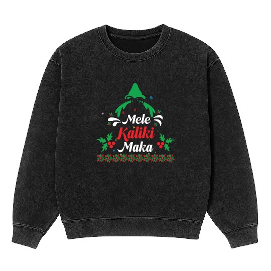 Mele Kalikimaka Mineral Wash Sweatshirts For Women Hawaiian Hawaii Chri