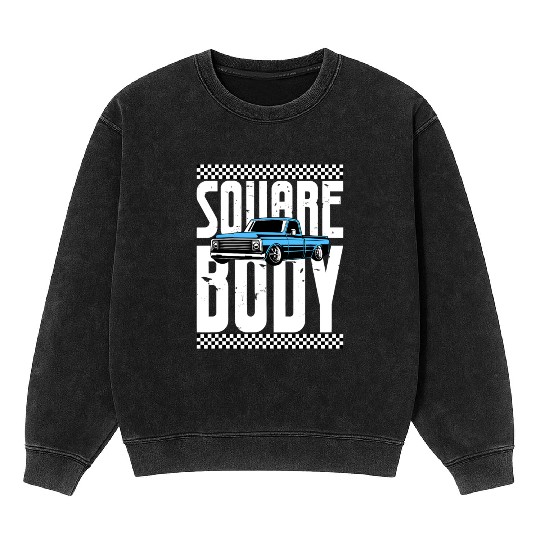 Vintage American Square Body Truck 4x4 Mud Trucks Mineral Wash Sweatshirts