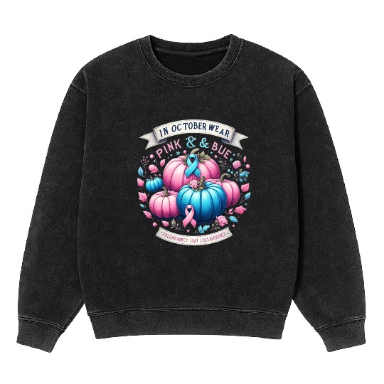 In October Wear Pink & Blue Pregnancy Infant Mineral Wash Sweatshirts