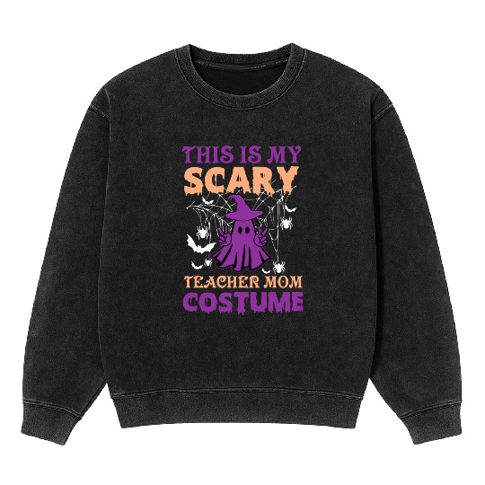 Scary Teacher Halloween Mineral Wash Sweatshirts Sublimation Designs