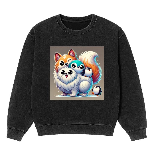 Frost Pals is a mix of a bunch of winter animals. Mineral Wash Sweatshirts
