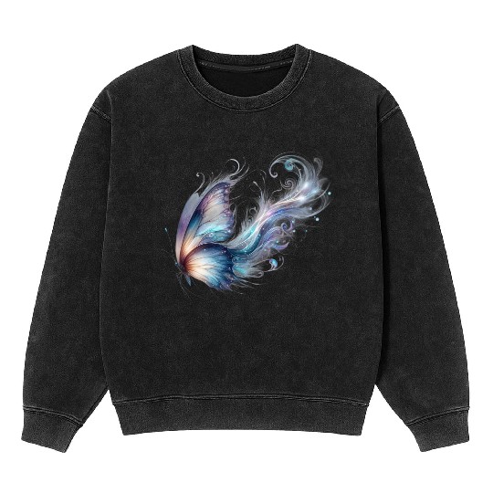 Colorful Butterfly Design – Enchanting Art Mineral Wash Sweatshirts