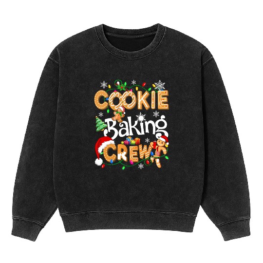 Cookie baking crew Cooking Lover Xmas Gingerbread Mineral Wash Sweatshirts