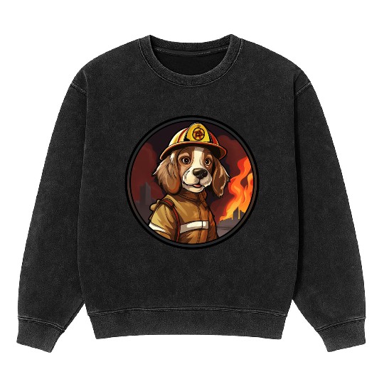 Dogs Firefighter Mineral Wash Sweatshirts