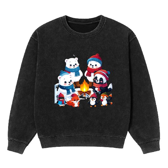 Winter Wonderland Critters Mineral Wash Sweatshirts