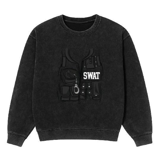 SWAT Costume Funny Halloween Costume SWAT Mineral Wash Sweatshirts