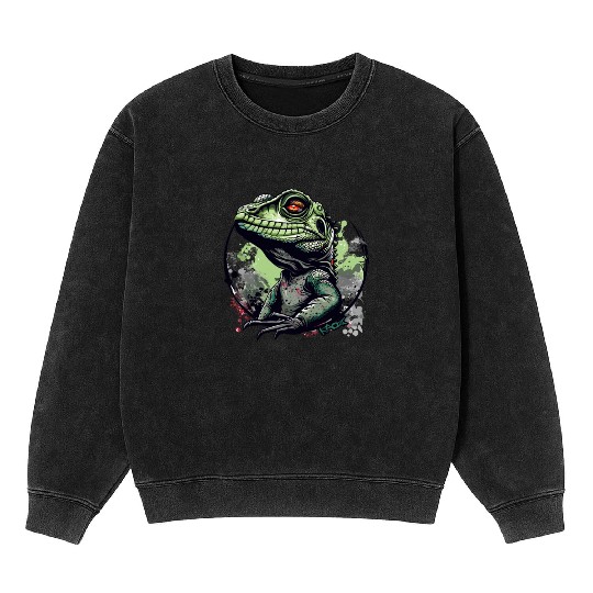 Water Dragon Lizard Mineral Wash Sweatshirts