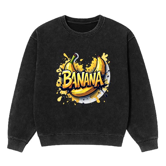 Banana Graffiti - Bold & Energetic Urban Design Mineral Wash Sweatshirts