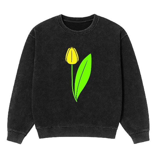 Yellow Tulip Beautiful Flower Pretty Spring Summer Mineral Wash Sweatshirts