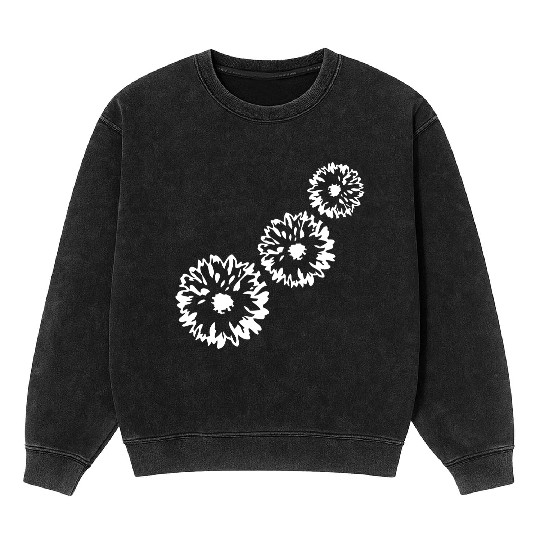 Many Pretty Daisy Flowers Decorative Nature Design Mineral Wash Sweatshirts