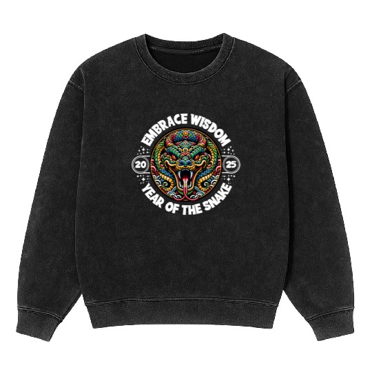 Embrace Wisdom 2025 Year of the Snake Mineral Wash Sweatshirts