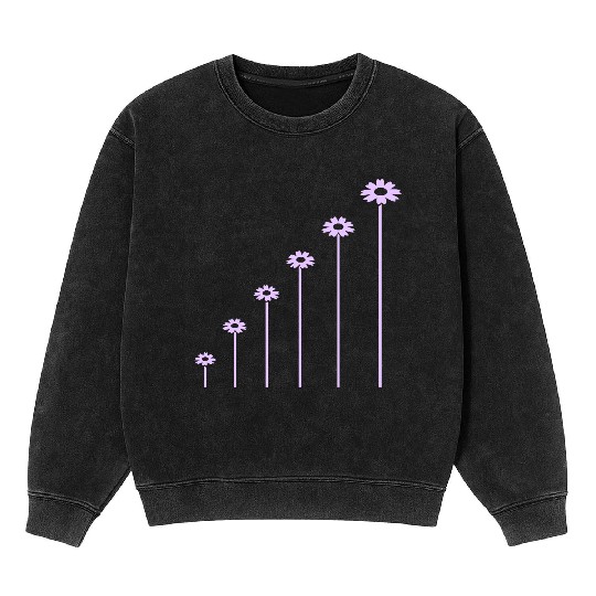 Many Pretty Daisy Flowers Decorative Nature Design Mineral Wash Sweatshirts