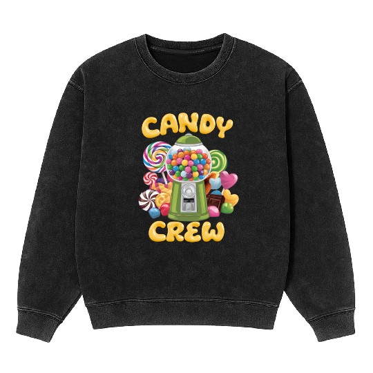 Candy Security Crew Lollipop Gummy Sweet Birthday Mineral Wash Sweatshirts