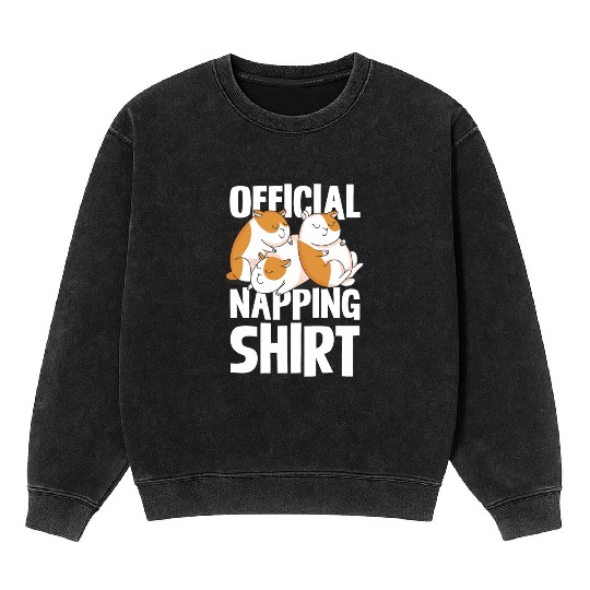 Official Napping Mineral Wash Sweatshirts Guinea Pig Lovers Cozy Nap
