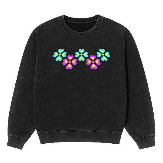 Many Pretty Daisy Flowers Decorative Nature Design Mineral Wash Sweatshirts
