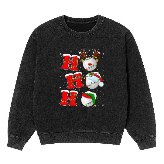 Ho Ho Ho Golf Santa Christmas Mineral Wash Sweatshirts