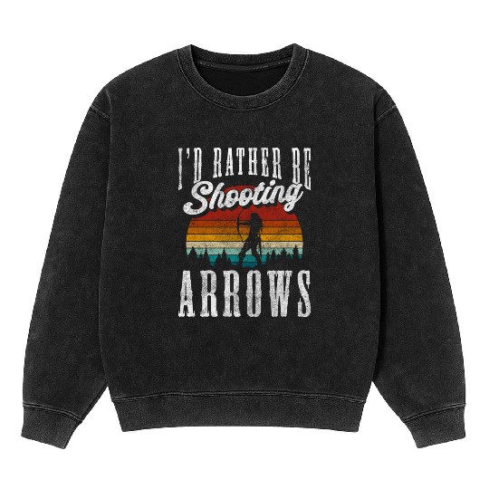 Archer Bow And Arrow Hunting Shooting Festival Mineral Wash Sweatshirts
