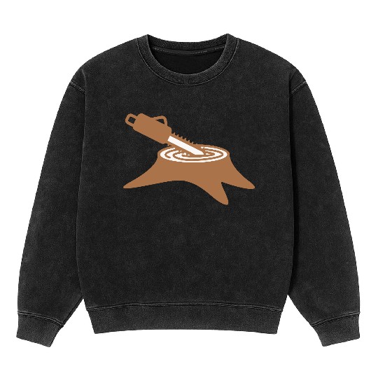 Chainsaw Tree Felling Lumberjack Forest Stump Wood Mineral Wash Sweatshirts