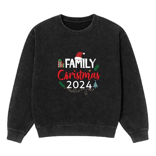 Family Christmas 2024 Family Matching Mineral Wash Sweatshirts