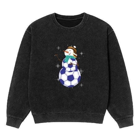 Snowman Soccer Winter Wonderland Fun Mineral Wash Sweatshirts